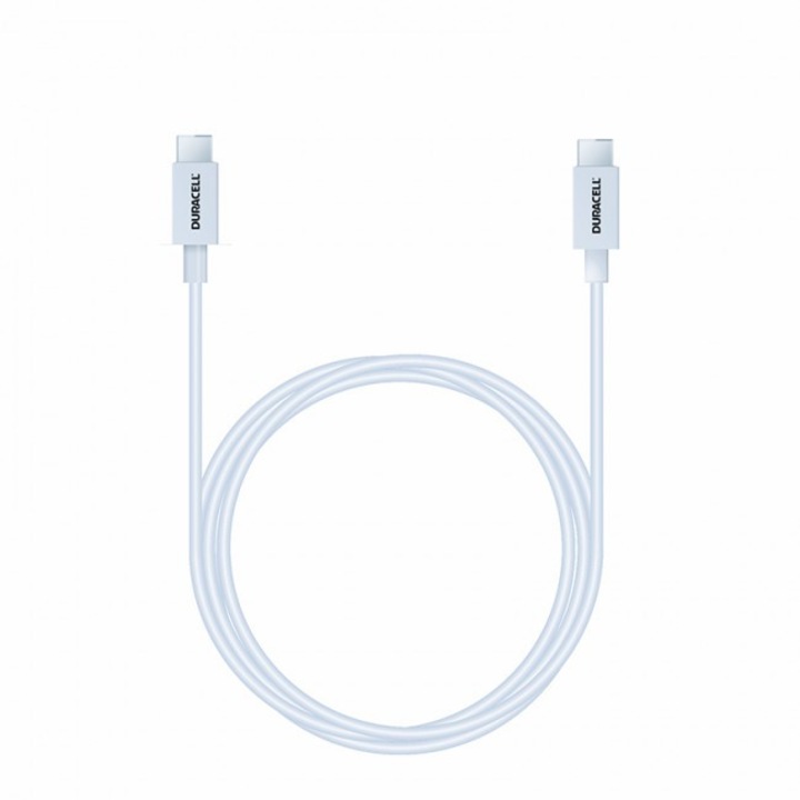 Duracell, Cablu de date USB, C 3.0, Tip C, 1 m, Alb