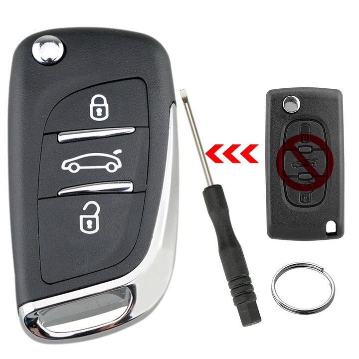 Carcasa Cheie Auto Actualizare pentru Peugeot Citroen 3 butoane CE0523 / HU83 Expert Dispatch Van C2 C3 C4 C8