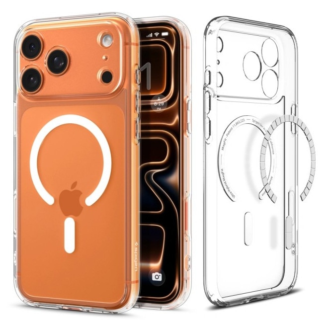 Husa Spigen Pentru iPhone 17 Pro, Ultra Hybrid MagSafe, Protectie La Camere si Colturi, Functie MagSafe, Clear/White