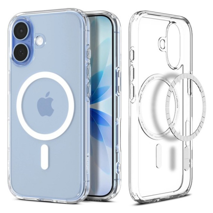 Husa Spigen Pentru iPhone 17, Ultra Hybrid MagSafe, Protectie La Camere si Colturi, Functie MagSafe, Clear/White