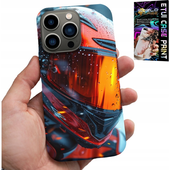 Husa pentru iPhone 14 Pro Max, World Case, motoros mintás, szilikon, többszínű