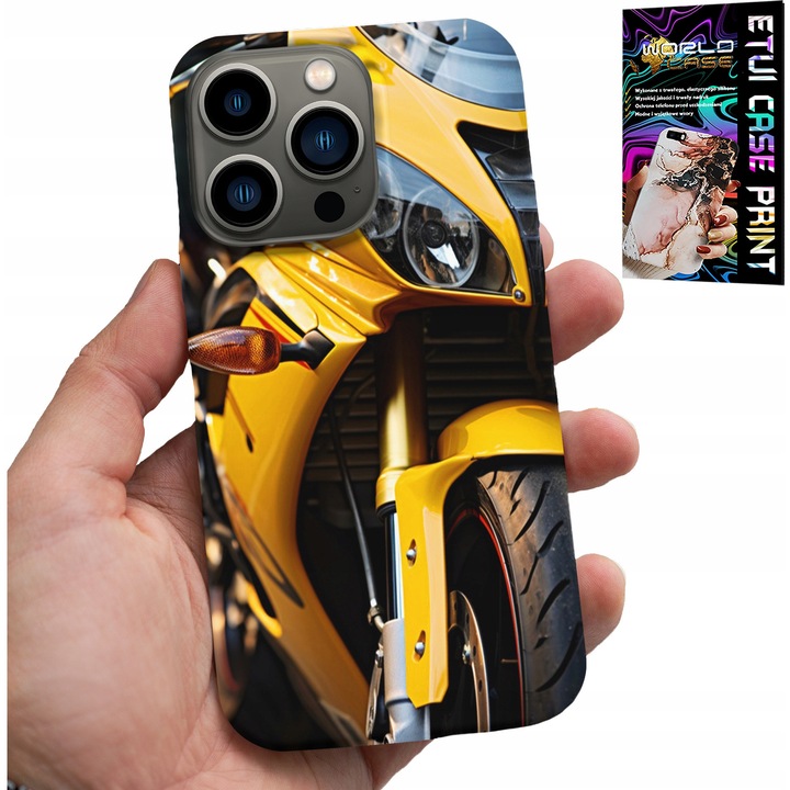 Caz pentru iPhone 15 Pro Max, World Case, silicon, imprimare full color, set lentile