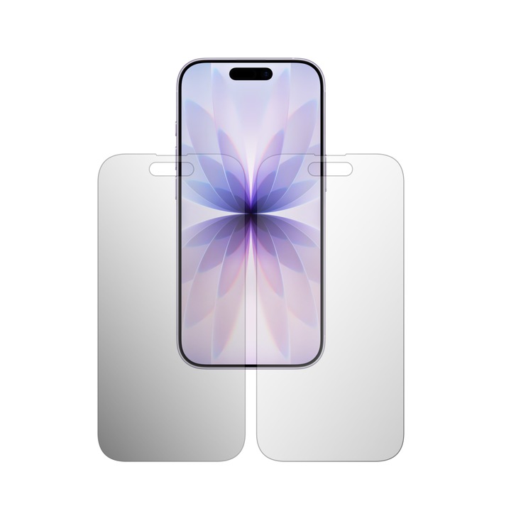 2X iSkinz Matte képernyővédő fólia Apple iPhone 17-hez - Tokbarát, Invisible Skinz Matte, Matt Szilikon Ujjlenyomat- és Tükröződésgátló, Öntapadós és Rugalmas