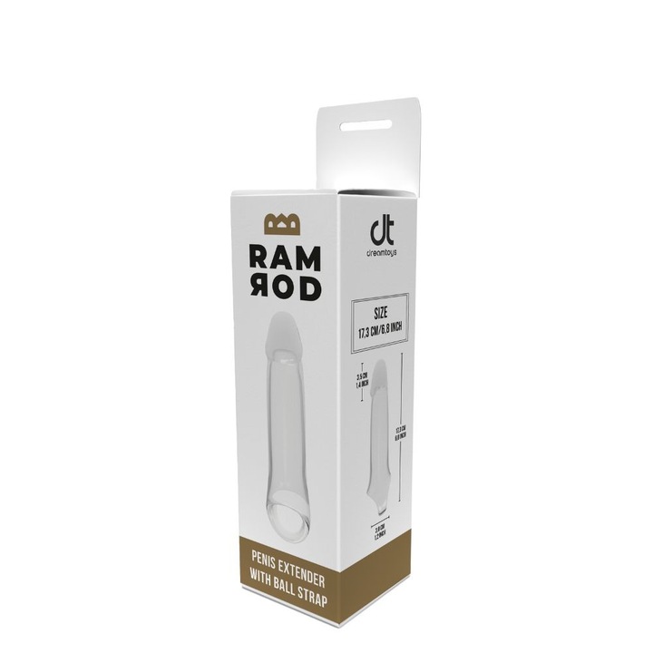 Manson LoveCherry Ramrod 17,3 cm, hereggyűrűvel, átlátszó