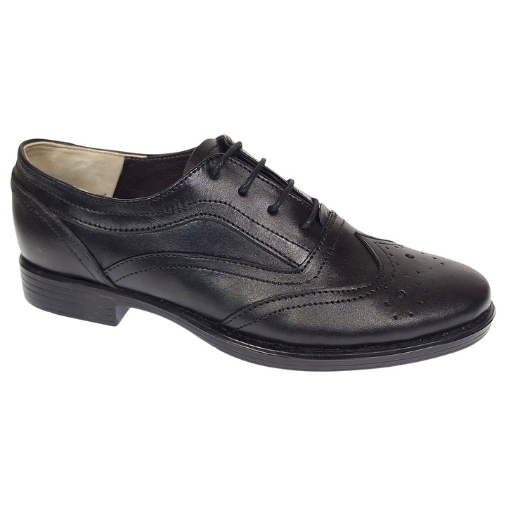 Pantofi dama casual din piele naturala 200687, Negru