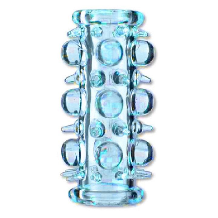 LoveCherry stimulátor hüvely, rugalmas, kék,, texturált, teljes készlet