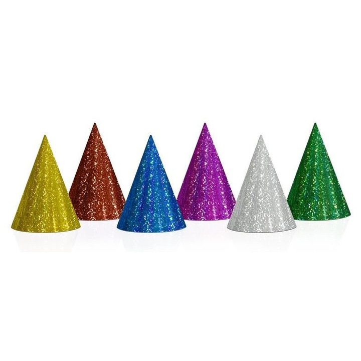 Holografikus fejdísz szett, PARTYDECO, 17x10cm, 20 db, többszínű