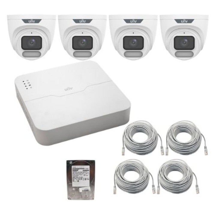 Kit Supraveghere, 1080P, 4 camere, rezistent la intemperii, acces de la distanta Sannce