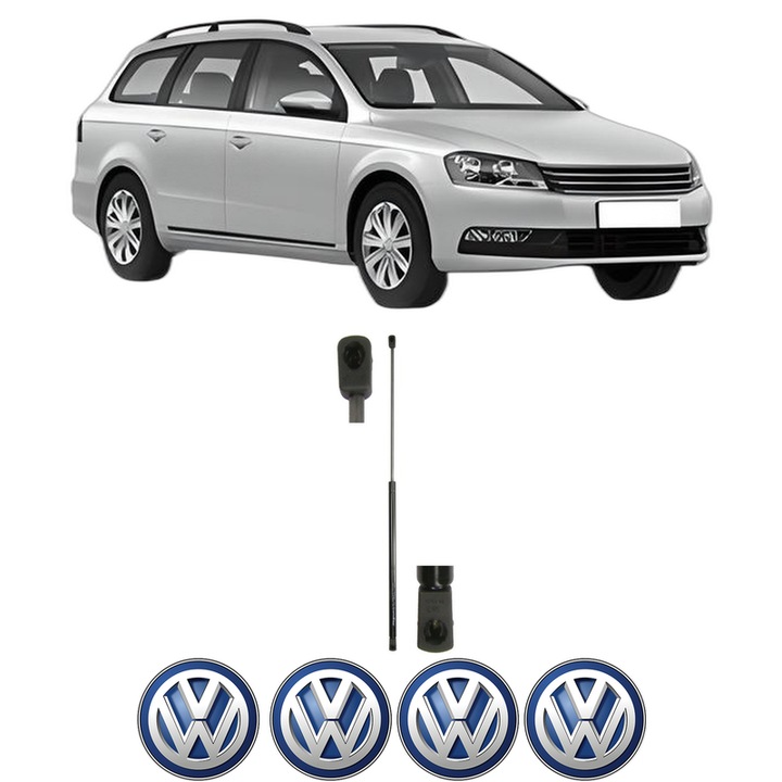Amortizor capota pentru Volkswagen PASSAT B7 Variant (365) din 2010-2015, MAGNUM TECHNOLOGY, 4 stickere auto Volkswagen