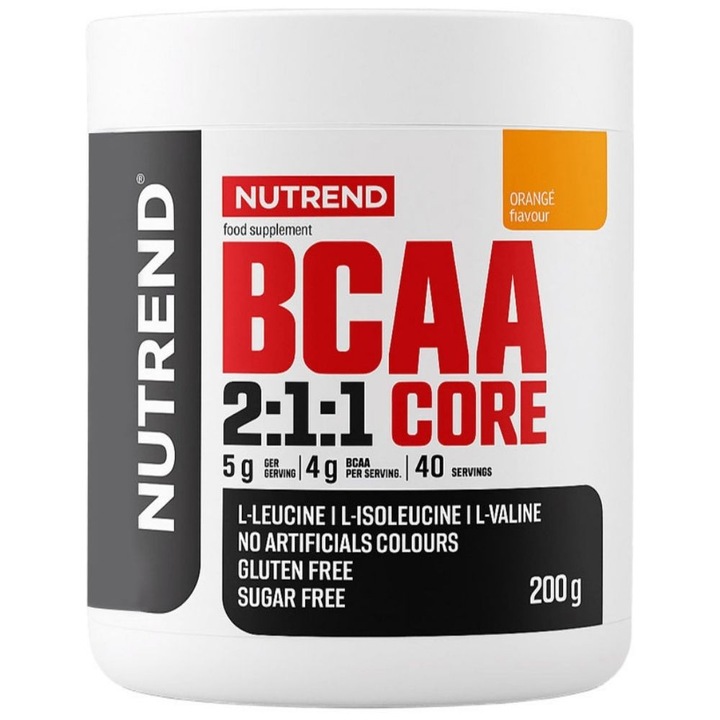 Supliment alimentar Nutrend BCAA 2:1:1 Core, portocaliu -200 g