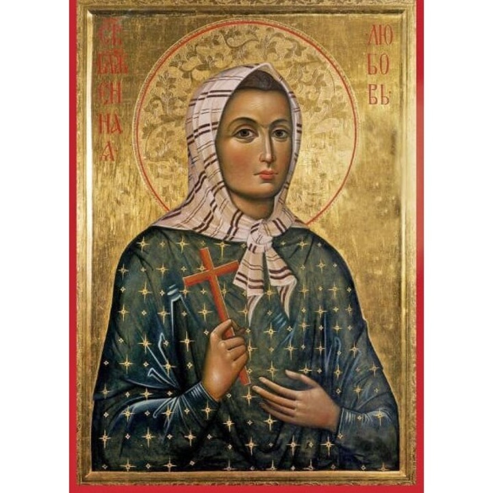 Icoana Sticker cu Sf. Luibov, Prost-Creistul Lui Ryazan, icoana autoadeziva, Cri-Flo, Marime 10 cm