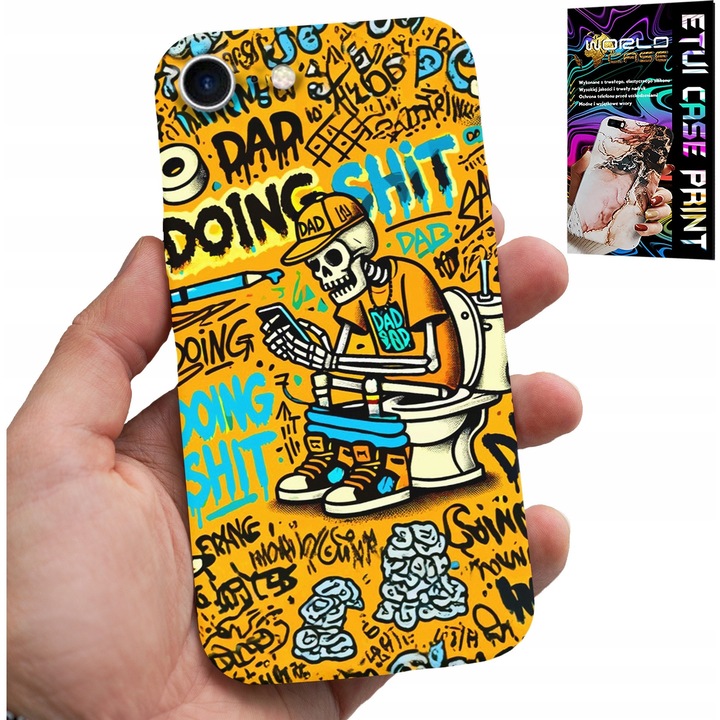 Tok iPhone SE/SE2-höz, World Case, szilikon, színes nyomtatás, teljes hozzáférés a funkciókhoz