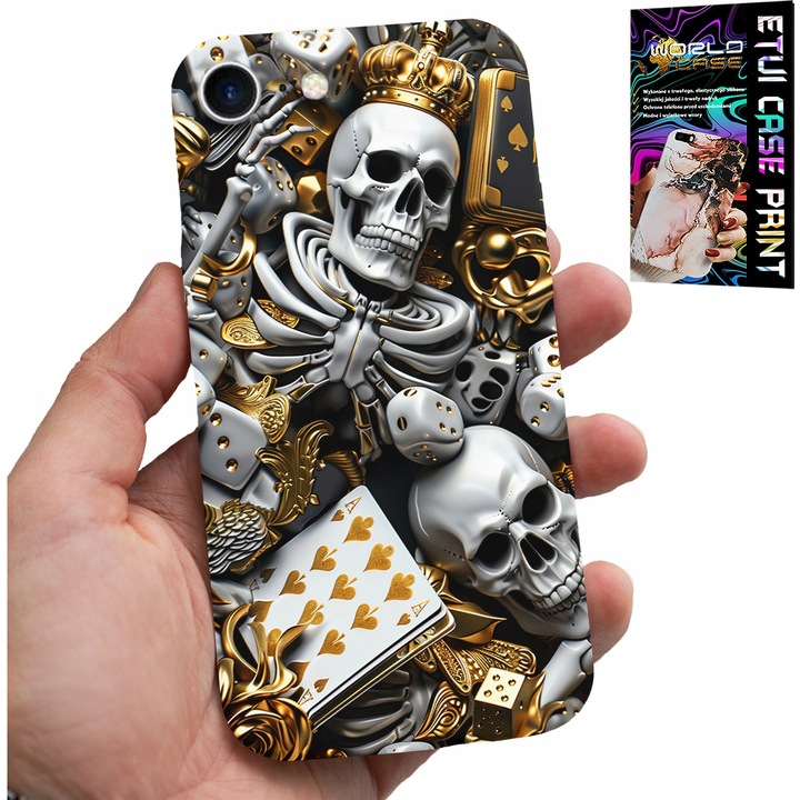 Husa pentru iPhone SE, World Case, design King of Poker, silicon, multicolor