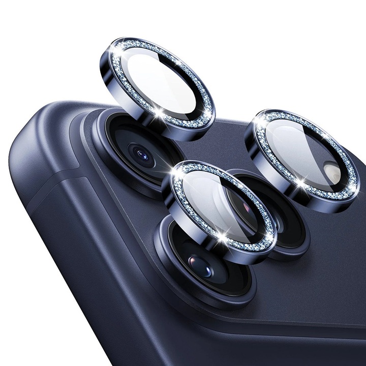 Folie Camera pentru iPhone 14 Pro/14 Pro Max/15 Pro/15 Pro Max/16 Pro/16 Pro Max/17 Pro/17 Pro Max - ESR Armorite Camera Lens Protectors - Blue Shimmer