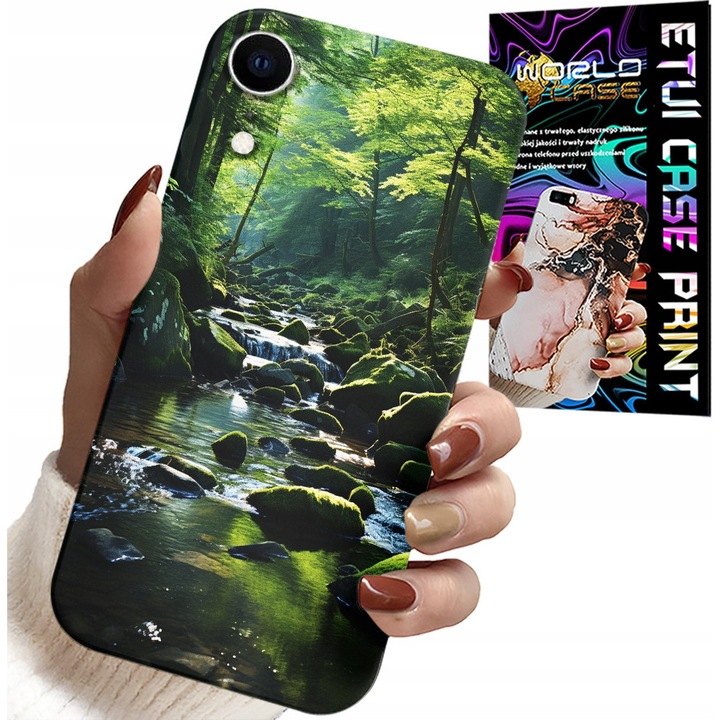 Husa pentru iPhone XR, World Case, gumi, színes nyomtatás, 0, 2mm, erdő folyó patak természet