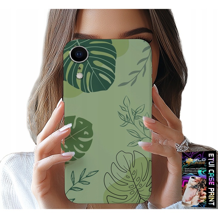 Carcasă pentru telefon, World Case, floral verde, silicon, pentru iPhone XR