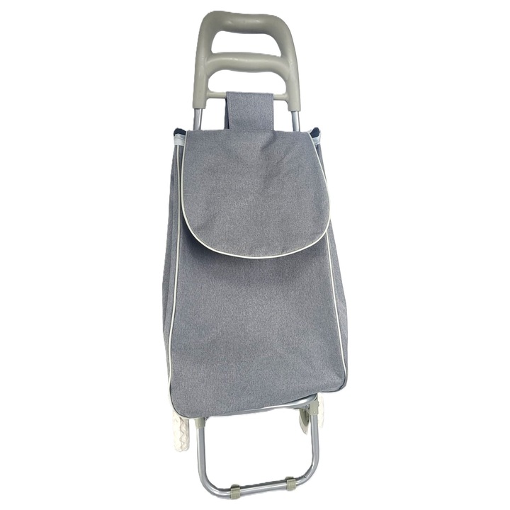 Carucior de cumpărături, 30L, roți, gri deschis, 53x33x19cm