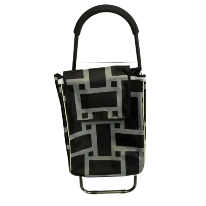 Количка за пазаруване Rettangoli, вместимост 40л, сива, 57x38x21см, височина 100см