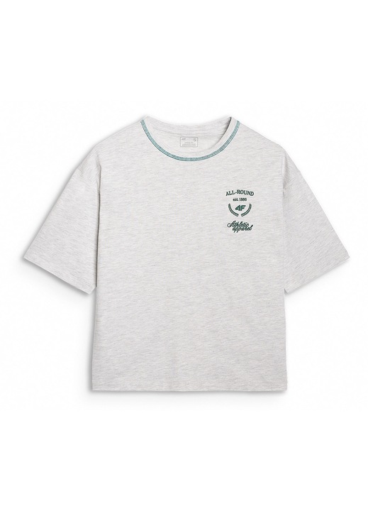 4F túlméretezett póló, világosszürke, pamut, Világosszürke