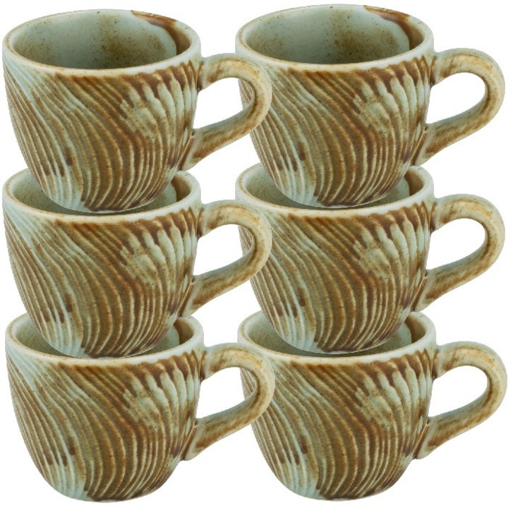 Set 6 cesti cafea 100ml CULINARO RIVER, portelan