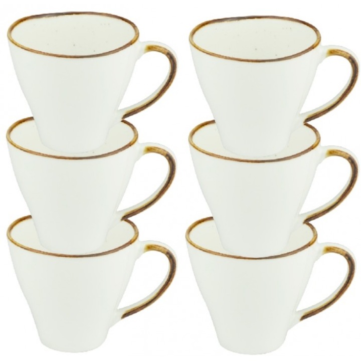 Set 6 cesti cafea CULINARO ARIZONA GLISS, portelan, D8xh7cm, 160ml