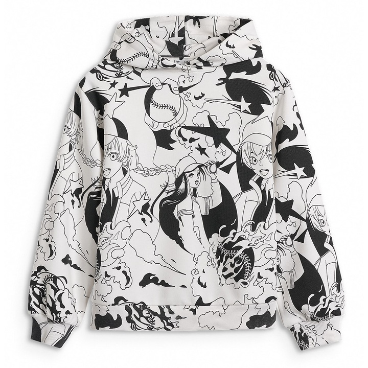 4F Junior Oversize Lány Kapucnis Pulóver - 96454, Többszínű