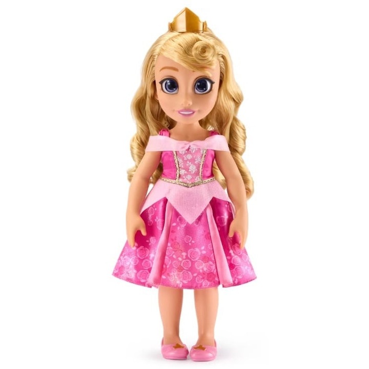Papusa Aurora, Disney, Once Upon a Story, cu pieptene, detalii superbe, 40.5cm, Roz