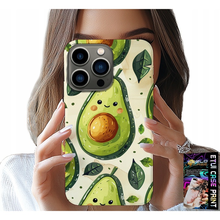 Tok iPhone 16 Pro Max, World Case, szilikon, teljes színű nyomtatás, avokádó design