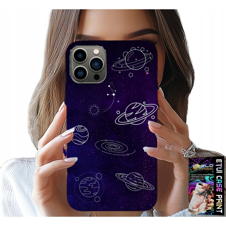 Telefontok, World Case, Cosmos modell, szilikon, iPhone 13 Pro Max-hoz, színes nyomtatás