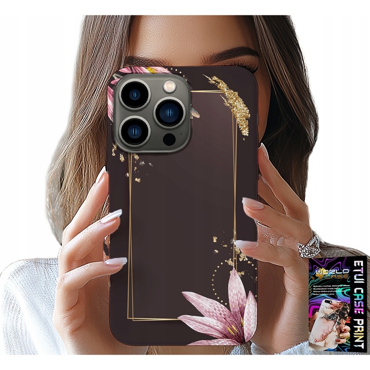 Telefontok, World Case, iPhone 14 Pro, virágmintás, szilikon, többszínű