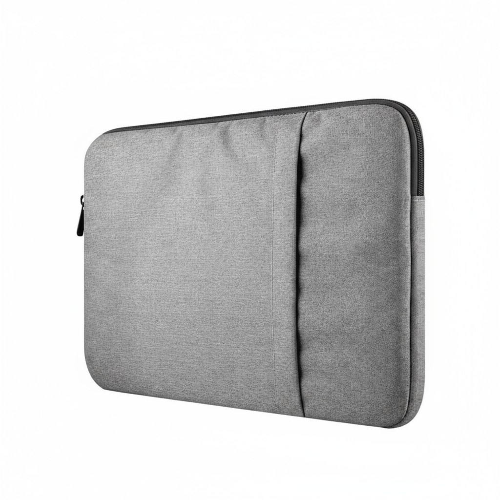 Geanta laptop universala 15.6 inch, husa pentru computer portabil, impermeabila, cu protectie impotriva socurilor si buzunar lateral pentru accesorii, gri, 40 x 30 cm