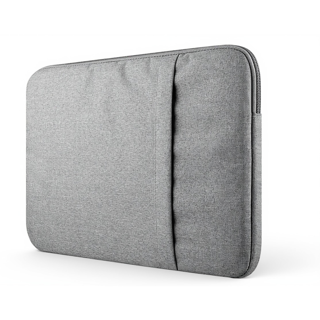 Geanta laptop universala 15.6 inch, husa pentru computer portabil, impermeabila, cu protectie impotriva socurilor si buzunar lateral pentru accesorii, gri, 40 x 30 cm