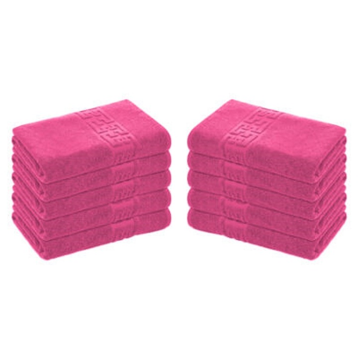 Set 10 Prosoape Baie, Bumbac 100%, 50x90cm, 500g/m², Greek - Roz