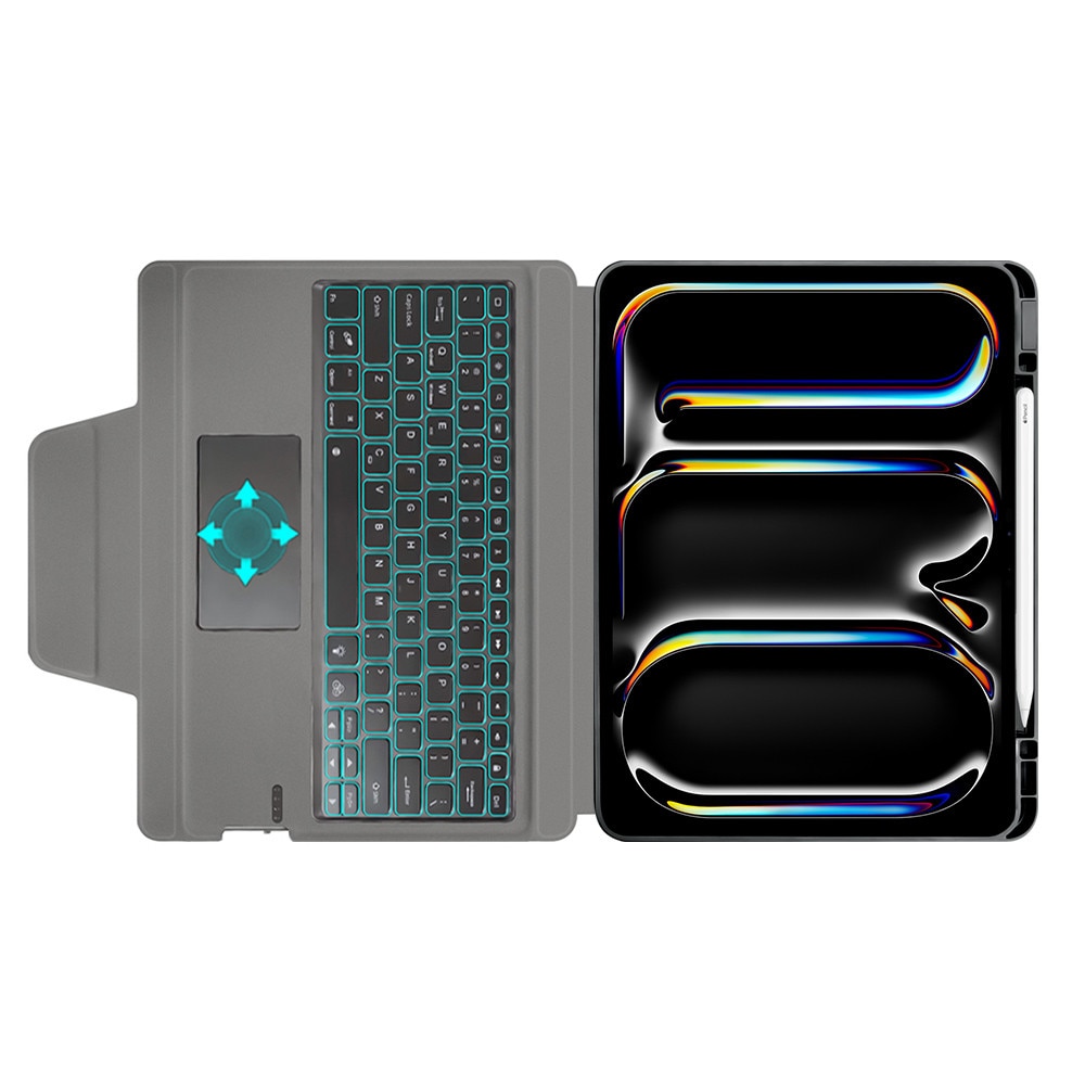 Husa cu Tastatura pentru iPad Pro 13 (2024) + folie, Accesorio KeyTab Pro, Black