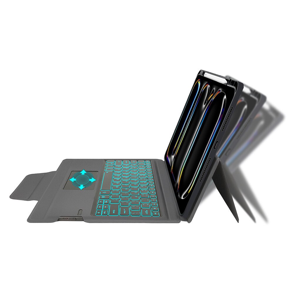 Husa cu Tastatura pentru iPad Pro 13 (2024) + folie, Accesorio KeyTab Pro, Black