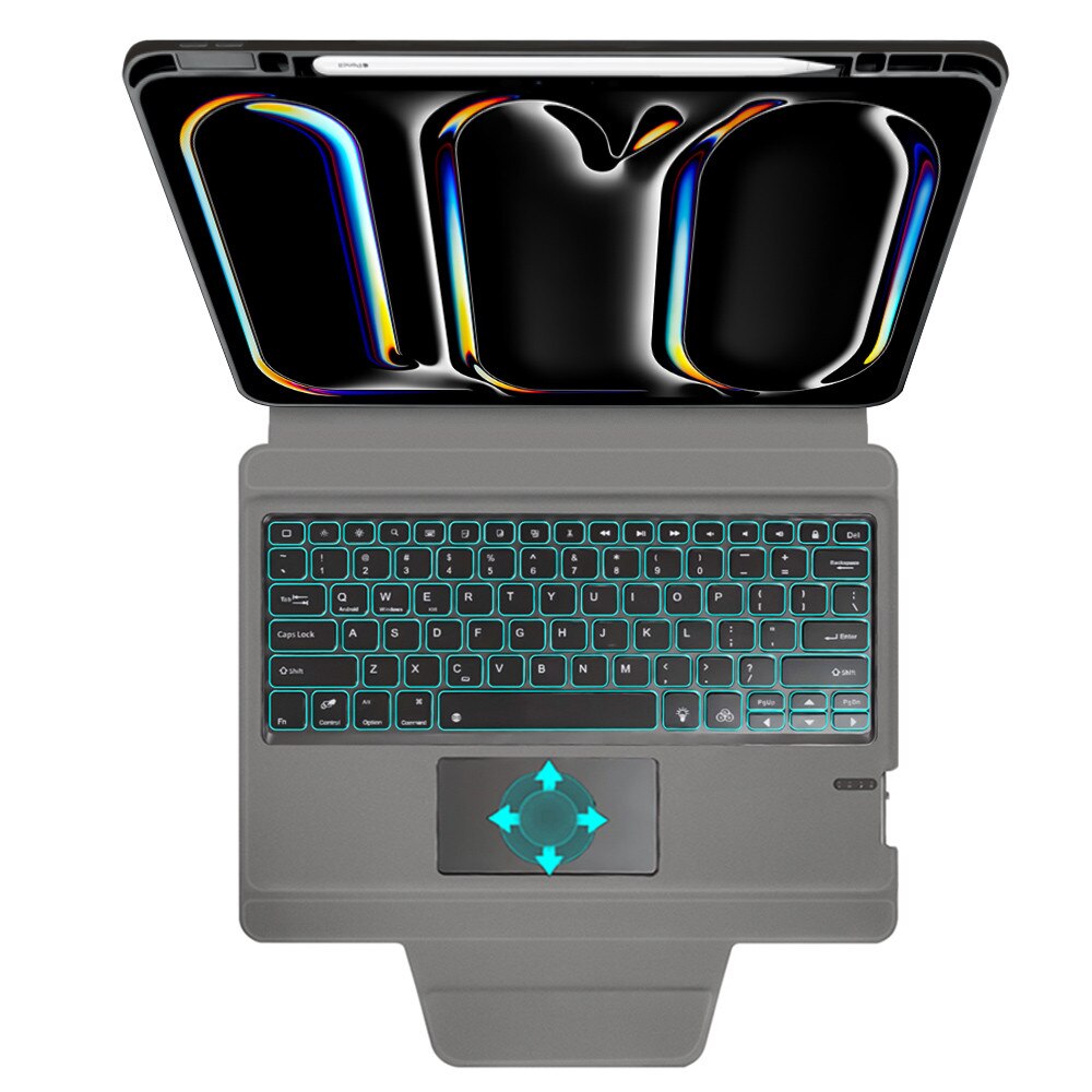 Husa cu Tastatura pentru iPad Pro 13 (2024) + folie, Accesorio KeyTab Pro, Black