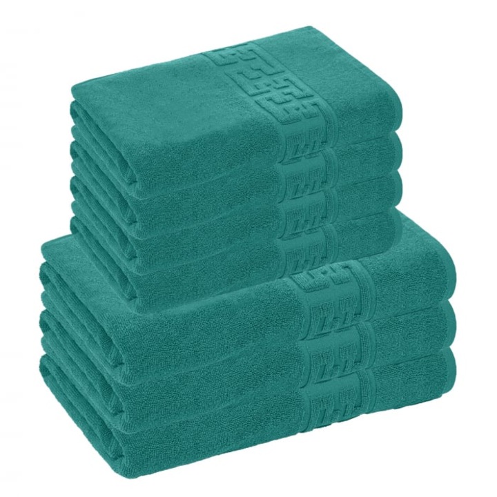 Set 7 Prosoape, Bumbac 100%, 500g/m² - Verde