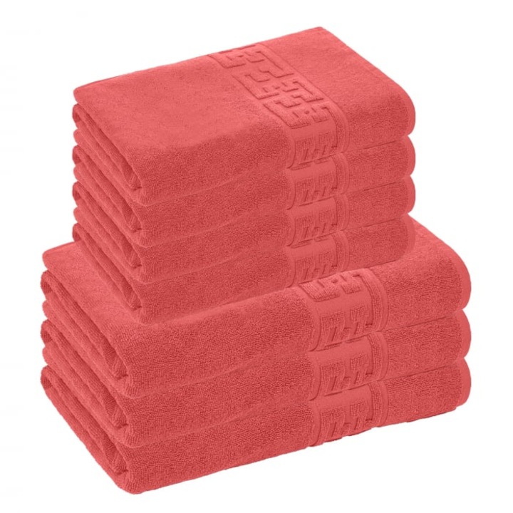 Set 7 Prosoape, Bumbac 100%, 500g/m² - Corai