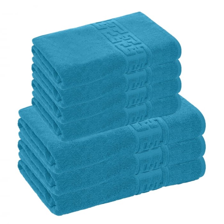 Set 7 Prosoape, Bumbac 100%, 500g/m² - Turcoaz