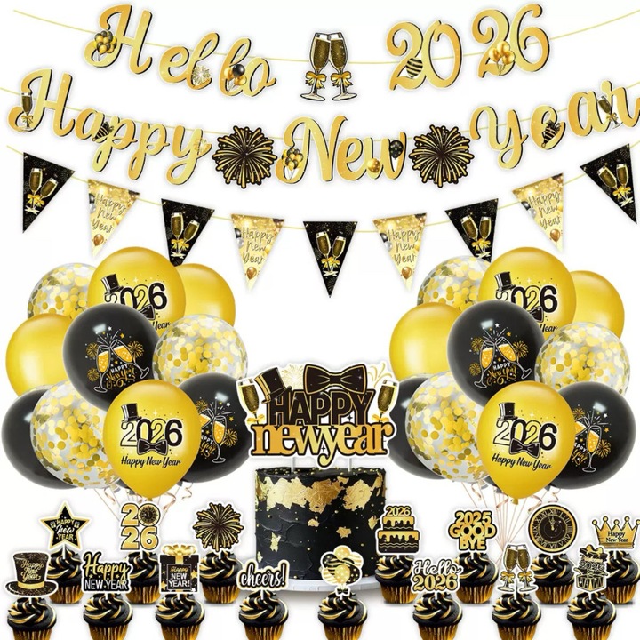 Комплект аксесоари за парти, многоцветен, 37 части, 15х15см