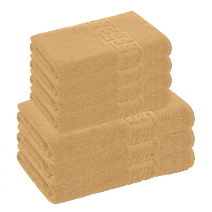 Set 7 Prosoape, Bumbac 100%, 500g/m² - Portocaliu