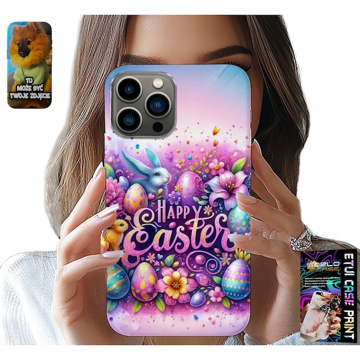 Telefontok, World Case, iPhone 13 Pro, gumi, húsvéti tojás minta, többszínű