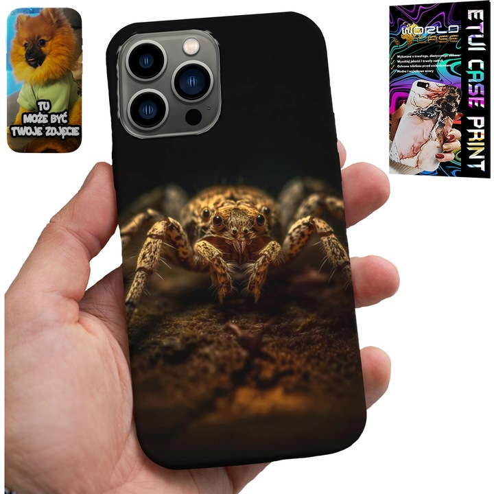 Tok iPhone 13 Pro-hoz, World Case, szilikon, pók mintás, többszínű