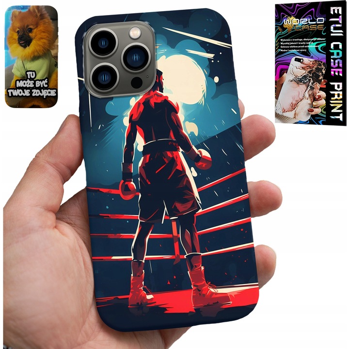 Telefontok, World Case, iPhone 13 Pro-hoz, szilikon, küzdősport mintás, többszínű