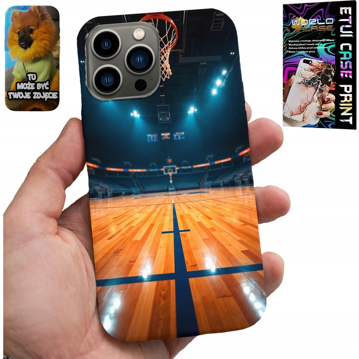 Husa pentru iPhone 13 Pro, World Case, NBA kosárlabda, színes nyomtatás, szilikon