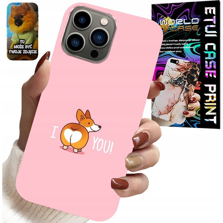 Tok iPhone 13 Pro-hoz, World Case, vicces kutyás rajz, szilikon, többszínű