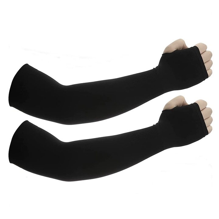 Aparatori de soare pentru brate, MKIYHODDIY, set de 2, compresie racoritoare, negru
