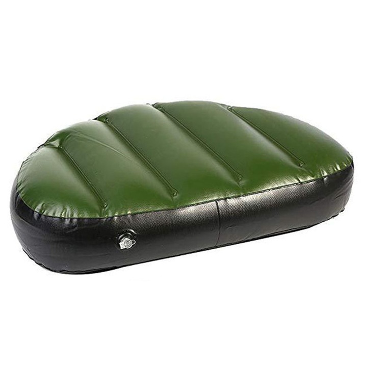 Perna gonflabila pentru scaun barca, 46x32x10cm, verde-negru, reversibila, antiderapanta