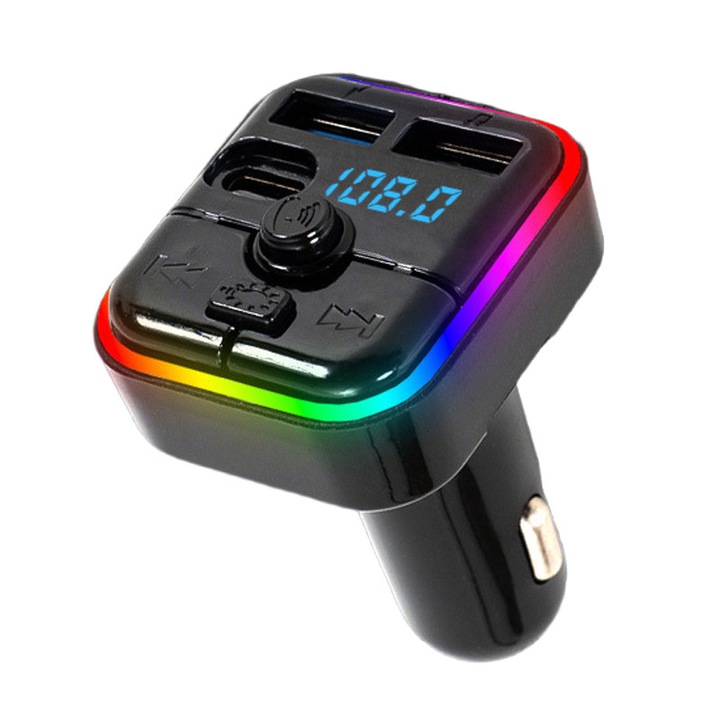 Player MP3 auto Bluetooth 5.0, FM, incarcare rapida, negru, 2 inch