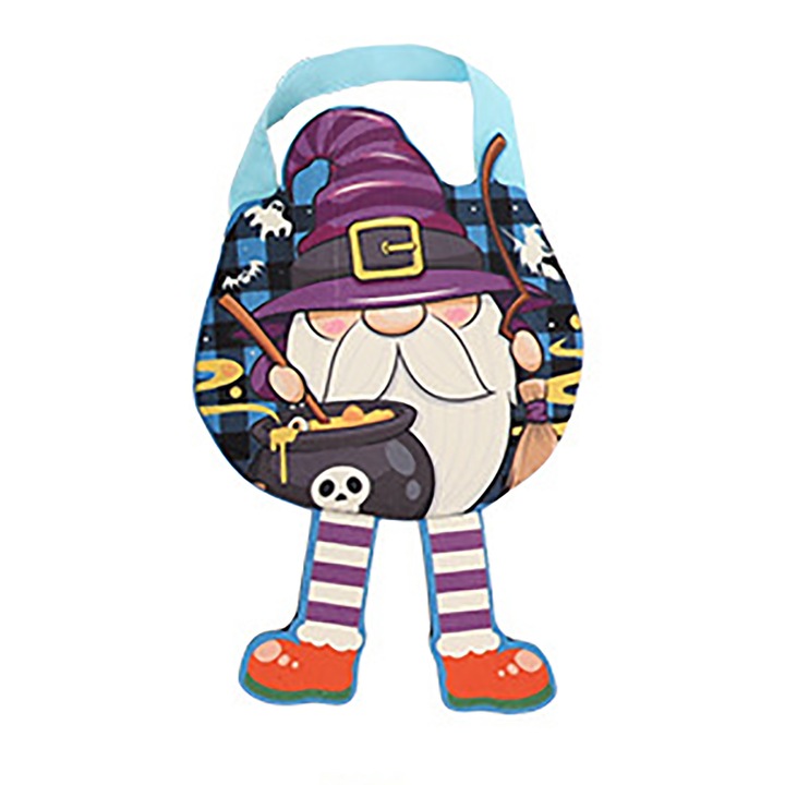 Punga pentru cadouri Halloween, design prietenos cu copiii, dimensiuni 29x20cm, multicolor